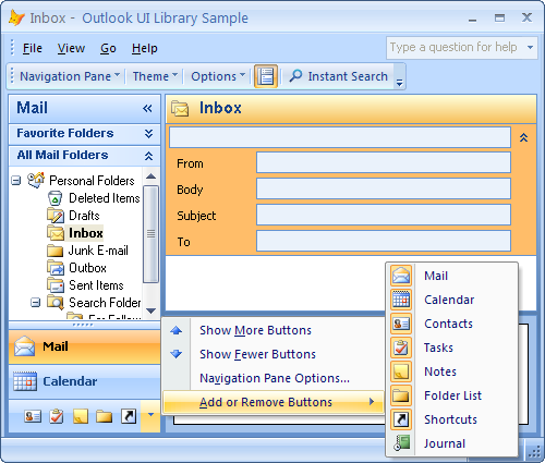 Outlook UI screenshot